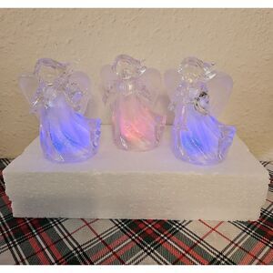 JCPenny Home Collection Colorful Acrylic LED Noel Series Angel Figurines